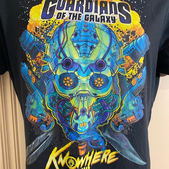 Marvel Guardians Of The Galaxy T-Shirt Mens Large Black Knowhere Tour Graphic - Picture 3 of 5